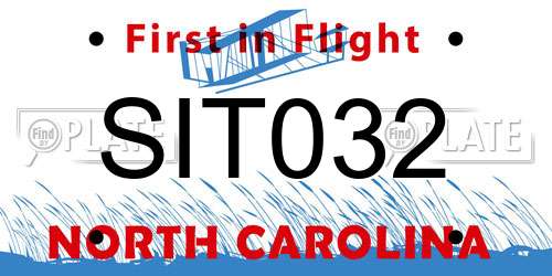 SIT032 North Carolina License Plate