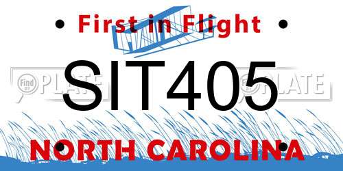 SIT405 North Carolina License Plate