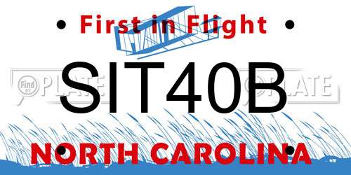 SIT40B North Carolina License Plate
