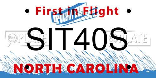 SIT40S North Carolina License Plate