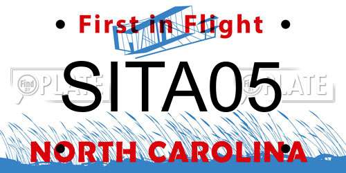SITA05 North Carolina License Plate