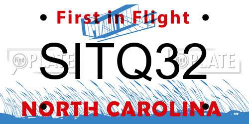 SITQ32 North Carolina License Plate