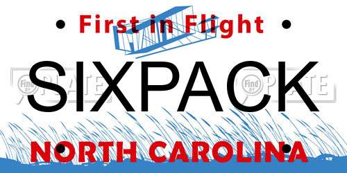 SIXPACK North Carolina License Plate
