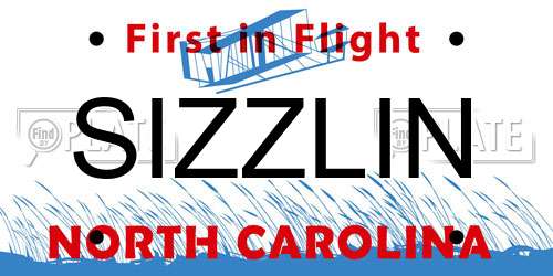 SIZZLIN North Carolina License Plate