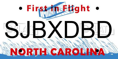 SJBXDBD North Carolina License Plate