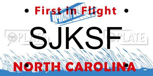 SJKSF North Carolina License Plate
