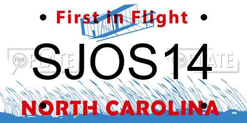 SJOS14 North Carolina License Plate