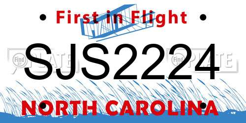 SJS2224 North Carolina License Plate