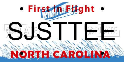 SJSTTEE North Carolina License Plate