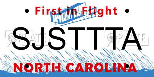 SJSTTTA North Carolina License Plate