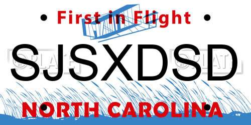 SJSXDSD North Carolina License Plate