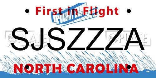 SJSZZZA North Carolina License Plate
