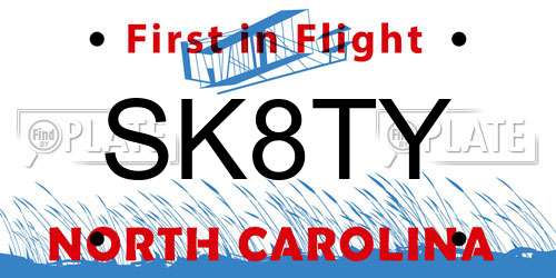 SK8TY North Carolina License Plate