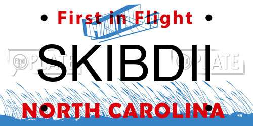 SKIBDII North Carolina License Plate