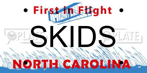 SKIDS North Carolina License Plate