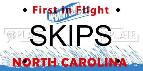 SKIPS North Carolina License Plate