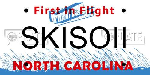 SKISOII North Carolina License Plate