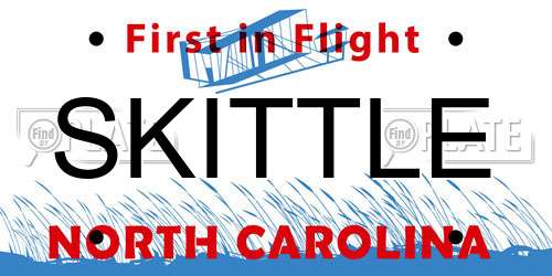 SKITTLE North Carolina License Plate