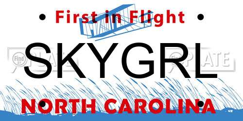 SKYGRL North Carolina License Plate