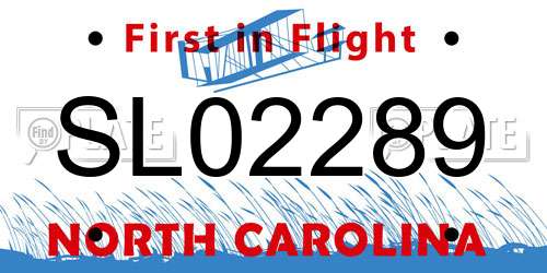 SL02289 North Carolina License Plate