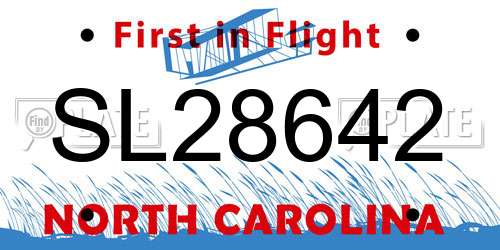 SL28642 North Carolina License Plate