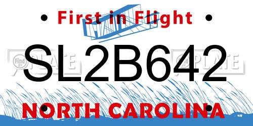 SL2B642 North Carolina License Plate