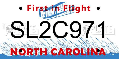 SL2C971 North Carolina License Plate