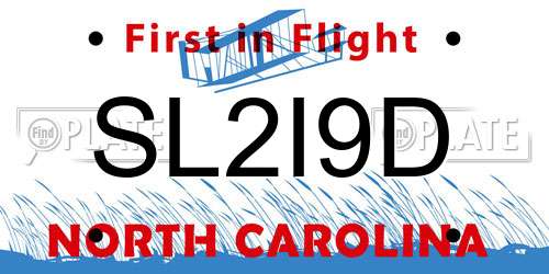 SL2I9D North Carolina License Plate