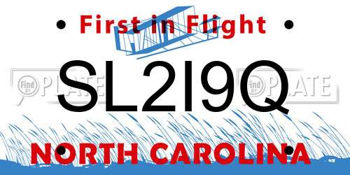 SL2I9Q North Carolina License Plate