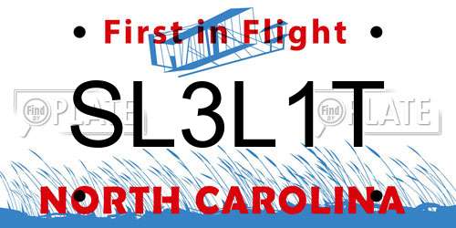 SL3L1T North Carolina License Plate