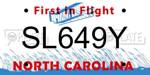 SL649Y North Carolina License Plate