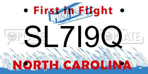 SL7I9Q North Carolina License Plate