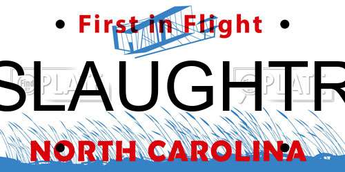 SLAUGHTR North Carolina License Plate