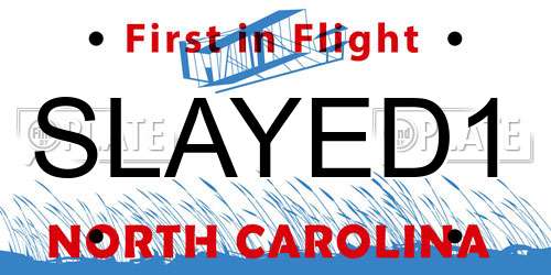 SLAYED1 North Carolina License Plate
