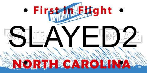 SLAYED2 North Carolina License Plate