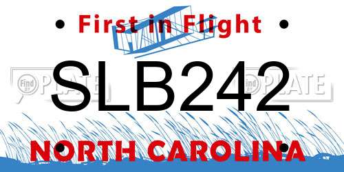SLB242 North Carolina License Plate