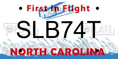 SLB74T North Carolina License Plate