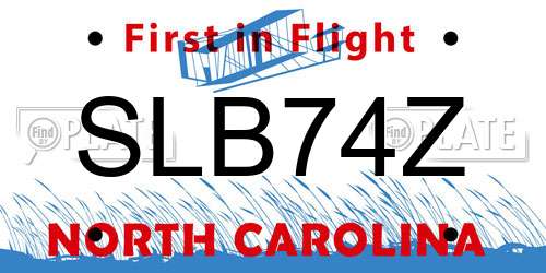 SLB74Z North Carolina License Plate