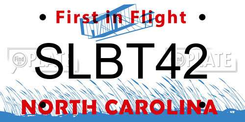 SLBT42 North Carolina License Plate