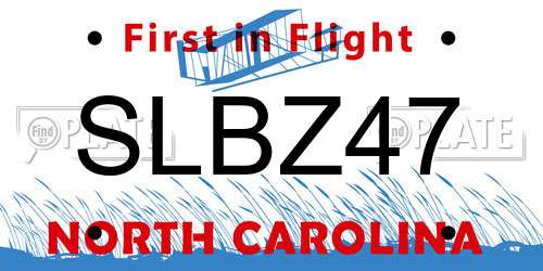 SLBZ47 North Carolina License Plate