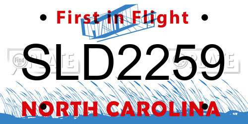 SLD2259 North Carolina License Plate