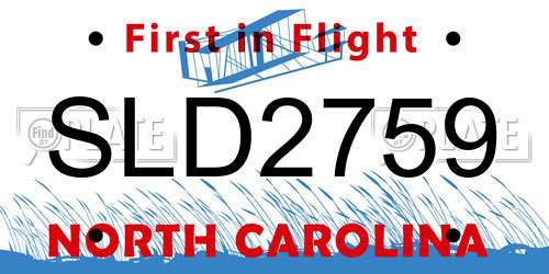 SLD2759 North Carolina License Plate