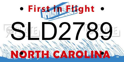 SLD2789 North Carolina License Plate