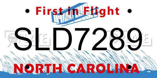 SLD7289 North Carolina License Plate