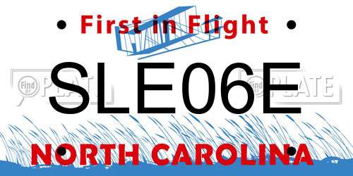 SLE06E North Carolina License Plate