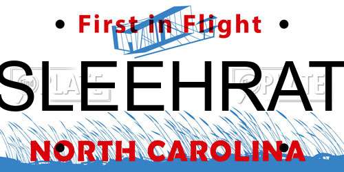 SLEEHRAT North Carolina License Plate