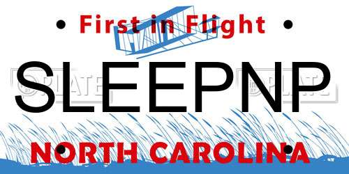 SLEEPNP North Carolina License Plate