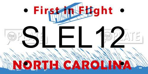 SLEL12 North Carolina License Plate