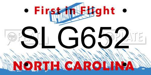 SLG652 North Carolina License Plate