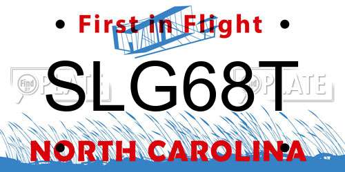 SLG68T North Carolina License Plate